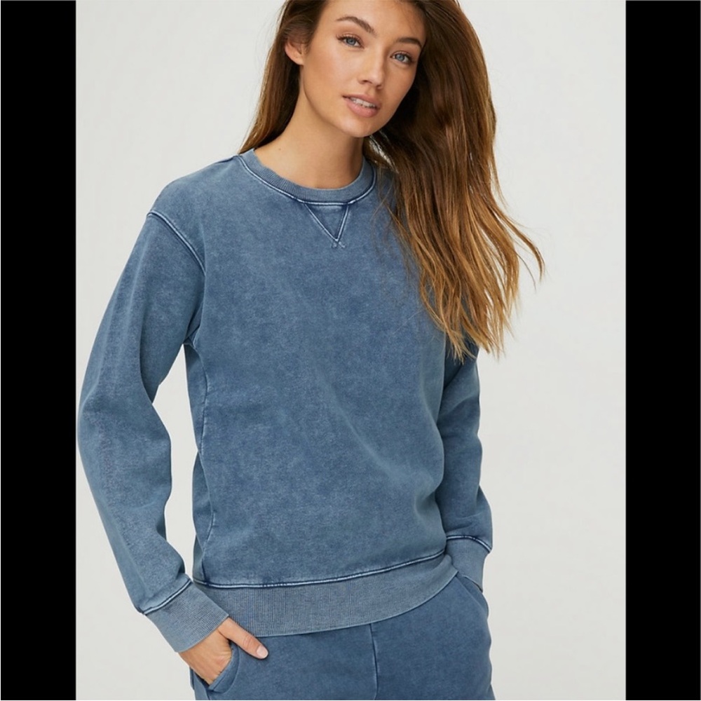 Aritzia Tna Oversized Crew Sweatshirt - Size XXS- Indigo
